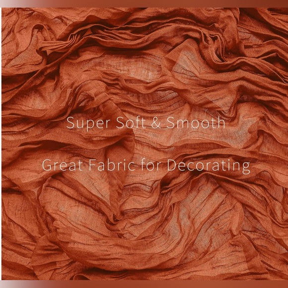 2 Pack Terracotta Orange Cheesecloth Table Runners, 10Ft Gauze Table Runner - Picture 3 of 6